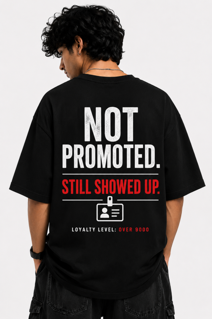 Not Promoted Oversized T-Shirt — Dhakkan consciousness print