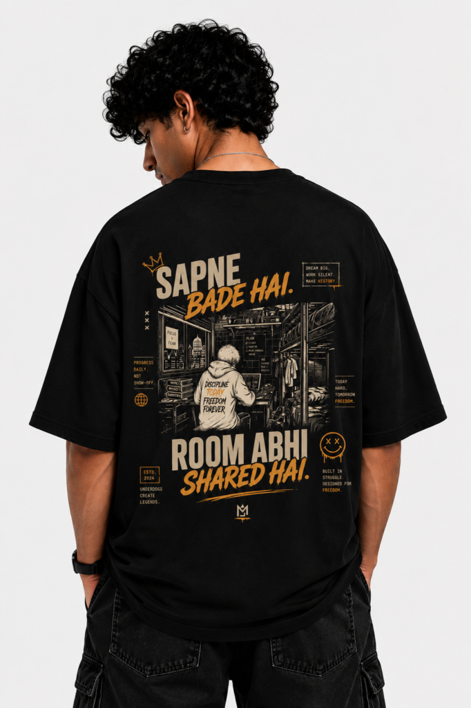 Sapne Bade Hai Oversized T-Shirt — Dhakkan consciousness print