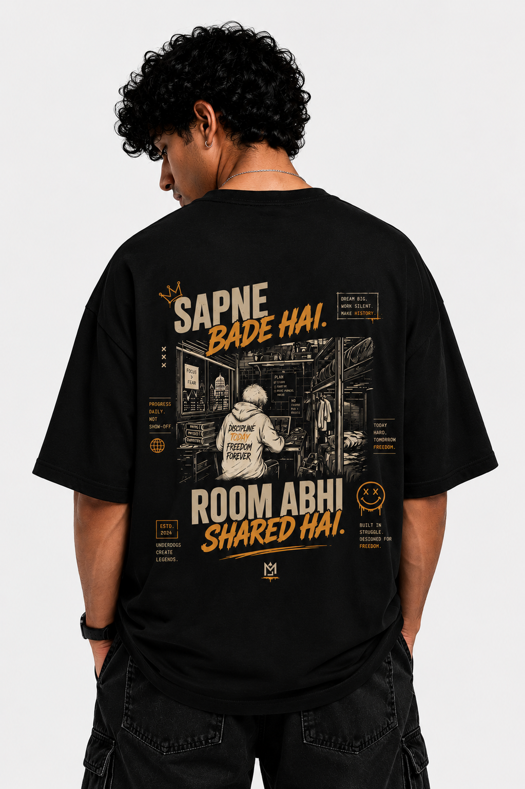 Sapne Bade Hai Oversized T-Shirt — Dhakkan consciousness print