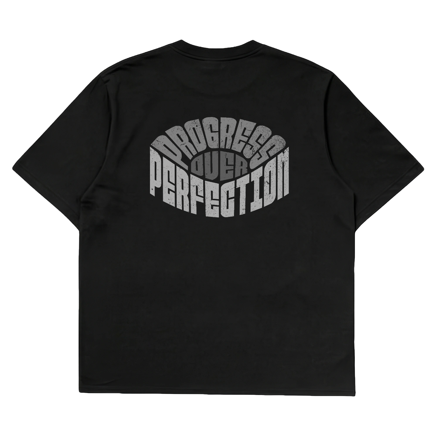Progress Over Perfection Oversized T-Shirt — Dhakkan consciousness print