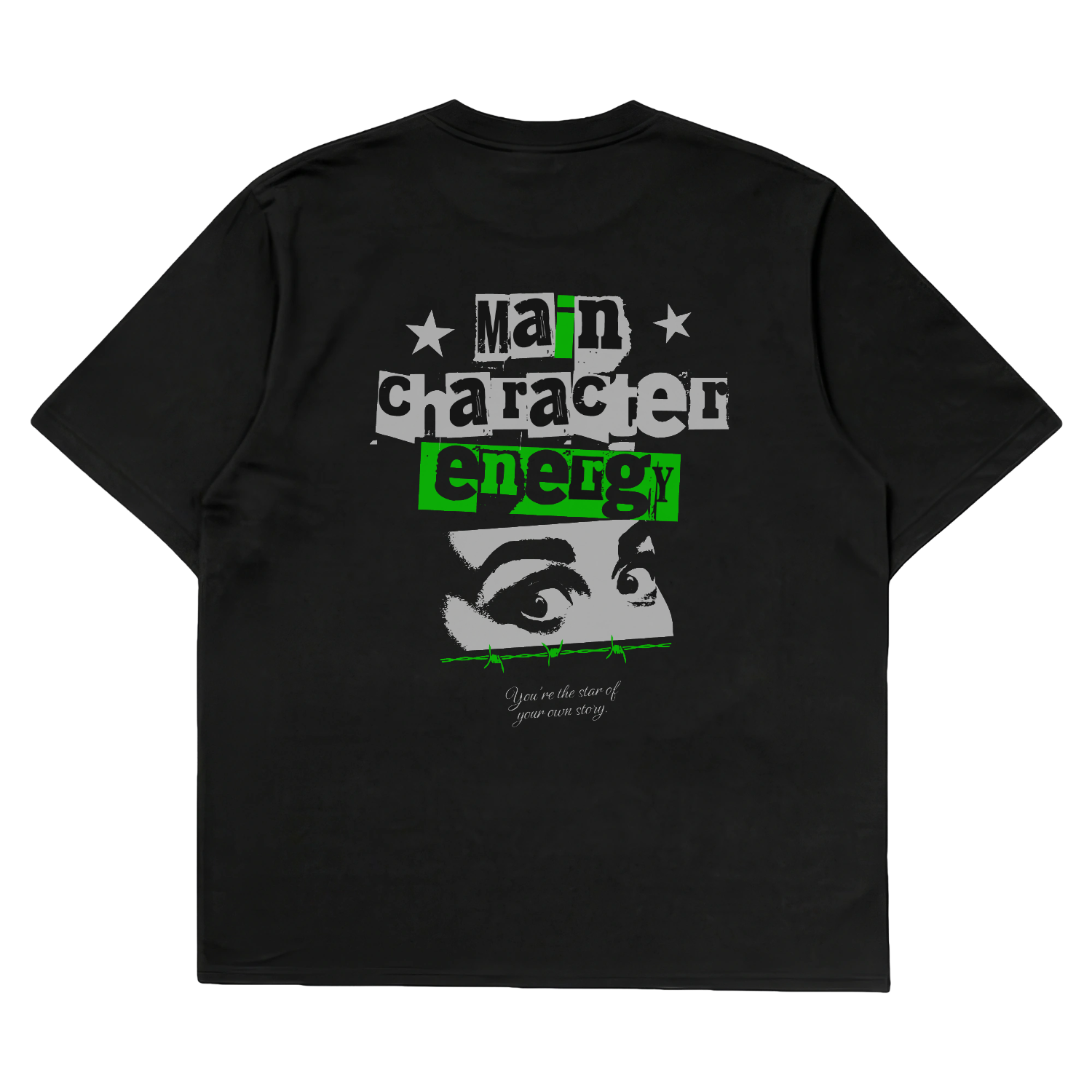 Main Character Energy Oversized T-Shirt — Dhakkan consciousness print