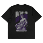 Dream On oversized graphic t-shirt — Dhakkan black heavyweight cotton back print