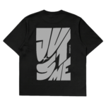 Just Me oversized graphic t-shirt — Dhakkan black heavyweight cotton back print